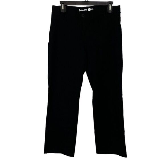 Betabrand Black Petite Stretch Straight Leg Pull On Pants Ponte Knit Career L - Picture 1 of 16